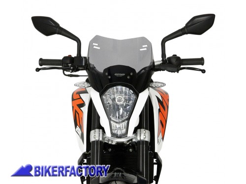 BikerFactory Cupolino parabrezza screen MRA mod Spoiler x KTM Duke 125 Tutti gli anni alt 19 cm 1035648