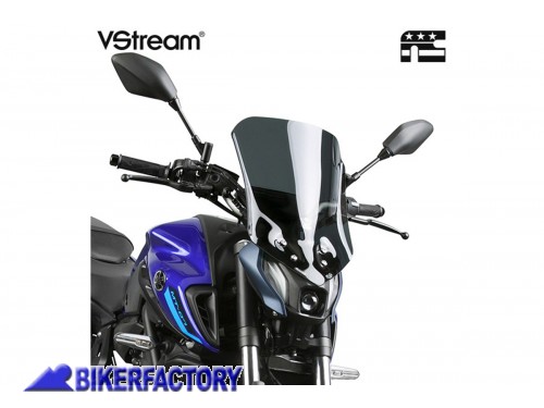 BikerFactory Cupolino parabrezza screen National Cycle VStream LOW Fum%C3%A8 per YAMAHA MT 07 Alt 34 cm Larg 30 5 cm ca N20340 1047602