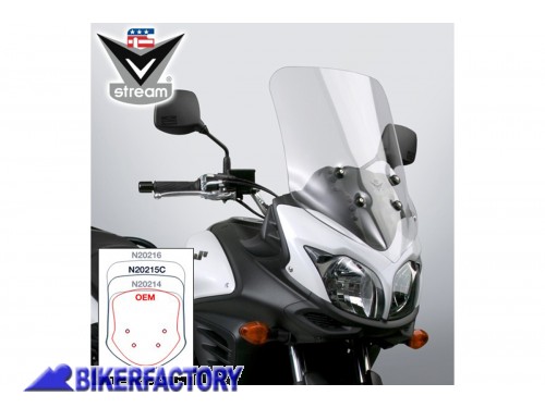 BikerFactory Cupolino parabrezza screen National Cycle VStream Sport Touring per Suzuki V Strom 650 12 16 Alt 56 6 cm Larg 45 0 cm ca N20215 1024979
