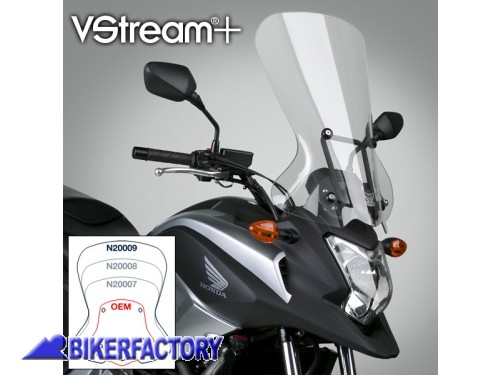 BikerFactory Cupolino parabrezza screen National Cycle VStream Touring per HONDA NC700X NC750X 12 15 Alt 55 9 cm Larg 40 6 cm ca N20009 1024983