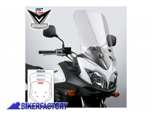 BikerFactory Cupolino parabrezza screen National Cycle VStream Touring per Suzuki V Strom 650 12 16 Alt 65 5 cm Larg 45 0 cm ca N20216 1024980