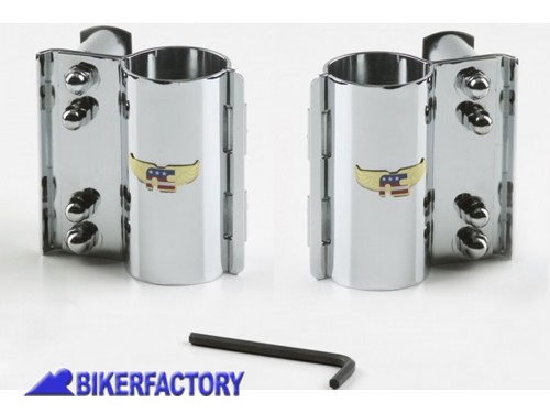 BikerFactory Kit di aggancio Cromato per cupolini Heavy Duty e Dakota National Cycle KIT CIN 1042041