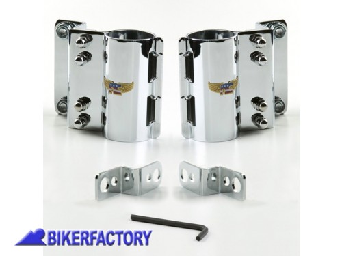 BikerFactory Kit di aggancio Cromato per cupolini Heavy Duty e Dakota National Cycle KIT CJK 1042050