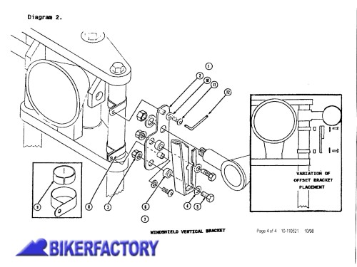 BikerFactory Kit di aggancio per cupolini colore nero KIT HB 1032021