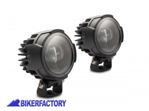 BikerFactory Faretti moto LED EVO HIGH BEAM profondit%C3%A0 SW Motech colore nero con cablaggio completo e interruttore NSW 00 490 10101 1036461