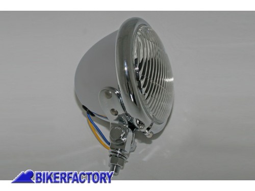 BikerFactory Faro supplementare fendinebbia mod BATES STYLE %C3%98 114 mm cromato Prodotto generico non specifico per questo modello di moto PW 00 222 037 1032518