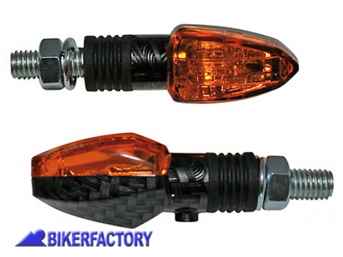 BikerFactory Frecce dx sx a LED mod LIZZARD corpo carbon look e lenti ambra prodotto generico non specifico per questo modello di moto PW 00 204 257 1038041