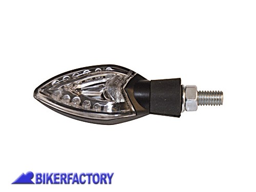 BikerFactory Frecce dx sx a LED mod SPADES corpo nero e vetro chiaro Prodotto generico non specifico per questo modello di moto PW 00 204 120 1037980