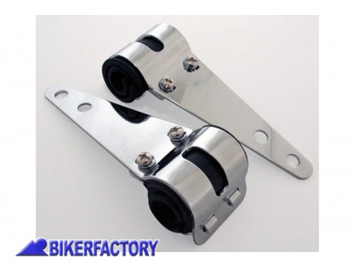 BikerFactory Kit montaggio universale CROMATO con inserti in gomma per fari anteriori forcelle moto %C3%98 30 38 mm PW 00 220 851 1031164