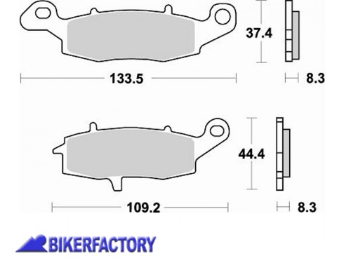BikerFactory Pastiglie anteriori o posteriori BRAKING sinterizzate in mescola CM55 BR 787CM55 1010100