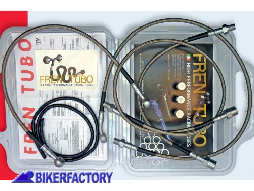 BikerFactory Tubi freno in Acciaio x BMW R 80 100 GS 87 89 mod paralever con faro rotondo FR07 2000 161 1001827