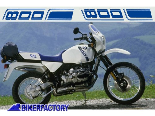 BikerFactory Coppia adesivi serbatoio ricambi originali Colore BLU x BMW R 80 GS Paralever modello con faro tondo anni 88 90 BKF 07 9038 1046521