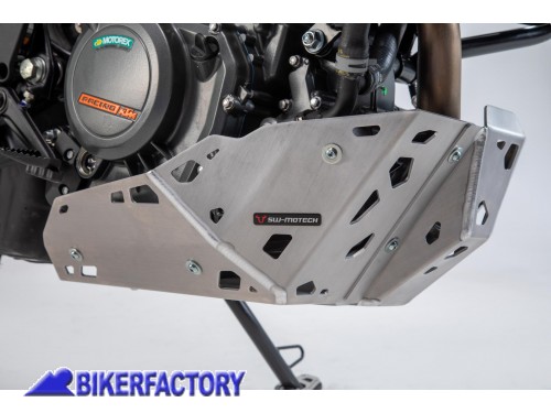 BikerFactory Paracoppa paramotore protezione sottoscocca SW Motech in alluminio ARGENTO per KTM 390 Adventure MSS 04 958 10000 1044624