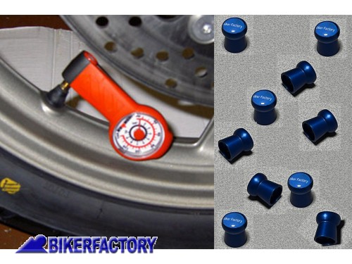 BikerFactory KIT Tappini Valvole ruote 10 px in ERGAL colore BLU BKF 07 7008 1049052