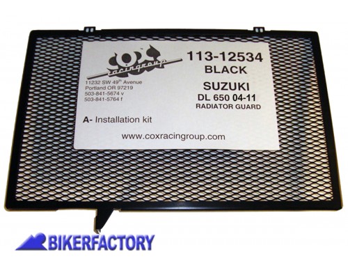 BikerFactory Griglia Protezione radiatore Cox Racing Group per Suzuki DL650 COX05 113 12534 1019470