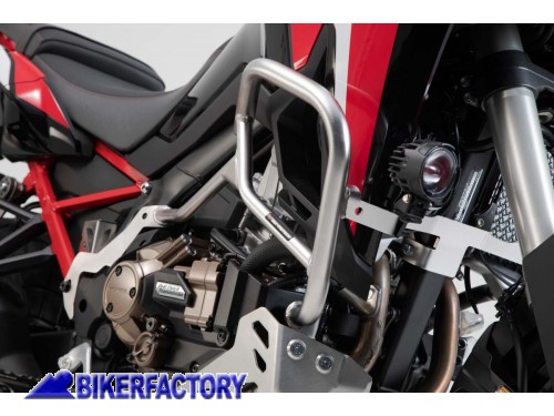 BikerFactory Protezione motore carena paracilindri tubolare inferiore SW Motech in acciaio ARGENTO per HONDA CRF1100L Africa Twin SBL 01 950 10200 1044382