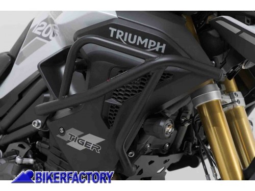 BikerFactory Protezione tubolare SUPERIORE serbatoio radiatore SW Motech colore nero per Modelli Triumph Tiger 1200 SBL 11 905 10001 B 1049735