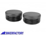 BikerFactory Coppia tappi telaio PYRAMID in ABS colore nero opaco per Benelli Leoncino 500 PY66 089950 1039210