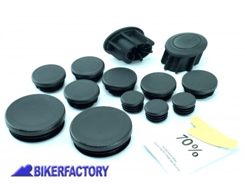 BikerFactory Kit tappi telaio PYRAMID in ABS colore nero opaco per BMW R 1200 R BMW R 1200 RS BMW R 1250 R BMW R 1250 RS PY07 089401 1036904