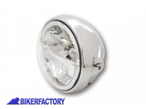 BikerFactory Faro a LED modello BRITISH STYLE TYPE 4 %C3%98 178 mm colore cromato Prodotto generico non specifico per questo modello di moto PW 00 223 156 1040871