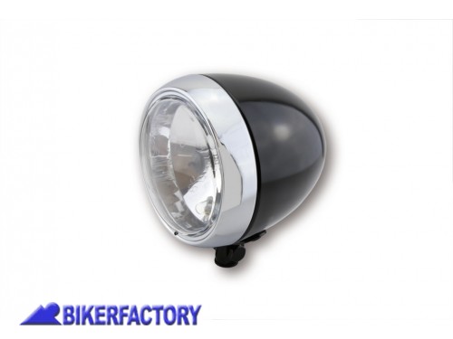 BikerFactory Faro anteriore SHIN YO colore nero lucido con anello cromato Prodotto generico non specifico per questo modello di moto PW 00 223 042 1037814
