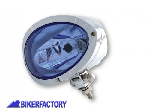 BikerFactory Faro anteriore ovale modello IOWA vetro blu Prodotto generico non specifico per questo modello di moto 1032387