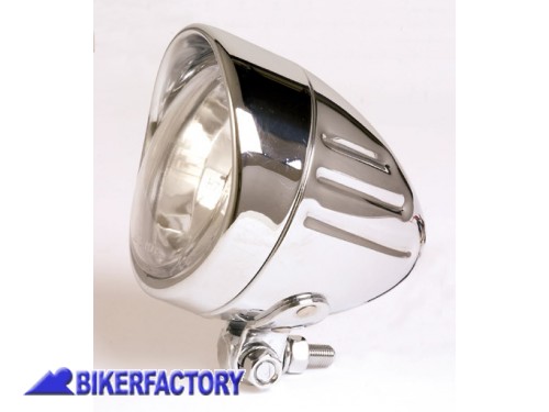 BikerFactory Faro anteriore rotondo %C3%B8 90 mm mod BULLET GROOVED con visiera con luce abbagliante posizione Prodotto generico non specifico per questo modello di moto PW 00 223 347 1032474
