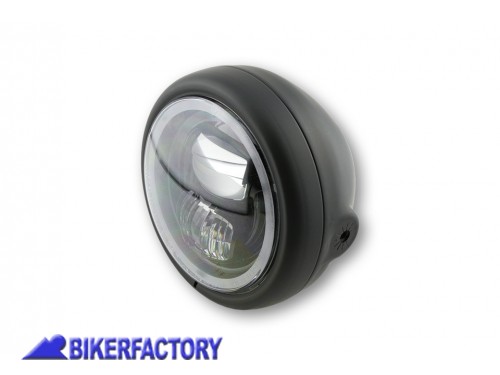 BikerFactory Faro anteriore rotondo a LED HIGHSIDER PECOS TYPE 7 da 3 4 con aggancio laterale colore nero Prodotto generico non specifico per questo modello di moto PW 00 223 223 1039165