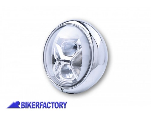 BikerFactory Faro anteriore rotondo a LED modello HD STYLE TYPE 8 %C3%98 178 mm colore cromo Prodotto generico non specifico per questo modello di moto PW 00 223 240 1043706