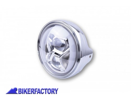 BikerFactory Faro anteriore rotondo a LED modello LTD TYP 8 %C3%98 178 mm colore cromo Prodotto generico non specifico per questo modello di moto PW 00 223 238 1043704