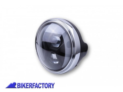 BikerFactory Faro anteriore rotondo a LED modello LTD TYP 8 %C3%98 178 mm colore nero cromo Prodotto generico non specifico per questo modello di moto PW 00 223 237 1043703