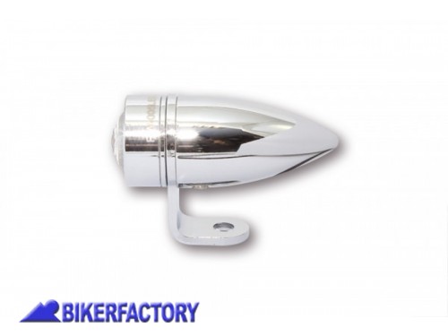 BikerFactory Faro posteriore a LED modello MONO BULLET SHORT colore cromo Prodotto generico non specifico per questo modello di moto PW 00 255 016013 1041135