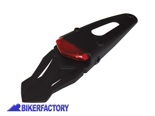 BikerFactory Faro posteriore a LED modello SHIN YO con portatarga e paraspruzzi vetro rosso Prodotto generico non specifico per questo modello di moto PW 00 255 677 1027243