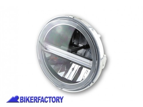BikerFactory Inserto faro a LED anteriore HIGHSIDER TYP 6 %C3%9814 6 cm colore cromato Prodotto generico non specifico per questo modello di moto PW 00 226 019 1038226
