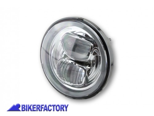 BikerFactory Inserto faro a LED anteriore modello HIGHSIDER TYP 7 %C3%9814 6 cm colore cromato Prodotto generico non specifico per questo modello di moto PW 00 226 020 1038224