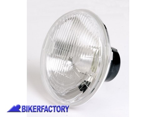 BikerFactory Inserto per faro rotondo %C3%98 178 mm con vetro trasparente rigato lampada H4 Prodotto generico non specifico per questo modello di moto PW 00 226 176 1031028