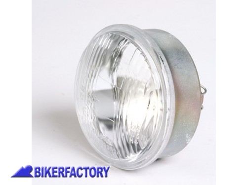 BikerFactory Inserto per faro rotondo %C3%98 90 mm con vetro trasparente rigato lampada H4 Prodotto generico non specifico per questo modello di moto PW 00 226 090 1031005