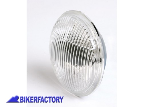 BikerFactory Inserto per faro rotondo fendinebbia %C3%98 114 mm con vetro trasparente rigato lampada H3 Prodotto generico non specifico per questo modello di moto PW 00 226 118 1031015