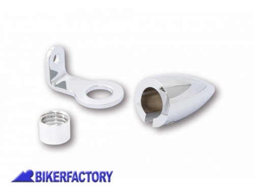 BikerFactory Rivestimento in alluminio per faro posteriore a LED modello MONO colore cromo Prodotto generico non specifico per questo modello di moto PW 00 255 013 1041157