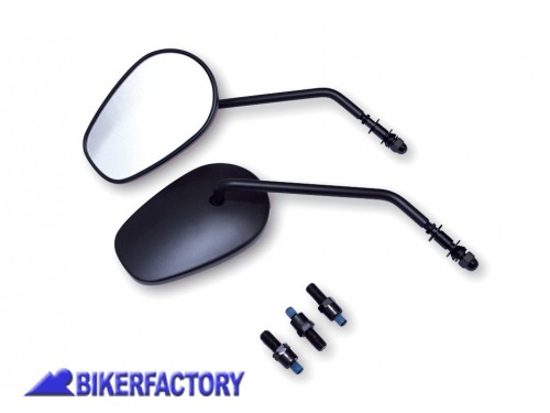 BikerFactory Coppia specchietti retrovisori Dx Sx mod HD STYLE nero Prodotto generico non specifico per questo modello di moto PW 00 301 035 1027382