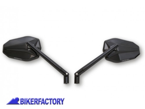 BikerFactory Coppia specchietti retrovisori Dx Sx mod VICTORY nero aggancio carena Prodotto generico non specifico per questo modello di moto PW 00 301 027 1028385