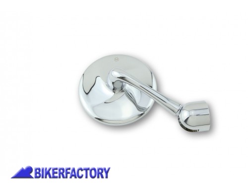 BikerFactory Specchietto retrovisore universale mod HIGHSIDER CLASSIC cromato con clamp universale aggancio a destra o sinistra PW 00 301 009 1037882