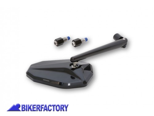 BikerFactory Specchietto retrovisore universale mod VICTORY nero lato sinistro destro Prodotto generico non specifico per questo modello di moto PW 00 301 021 1027378
