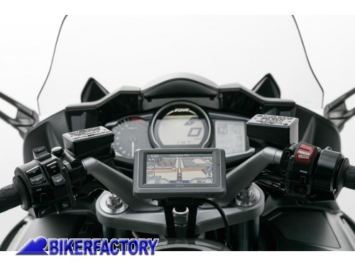 BikerFactory Supporto SW Motech base manubrio per GPS con QUICK LOCK specifico YAMAHA FJR1300 GPS 06 646 10200 B 1012245
