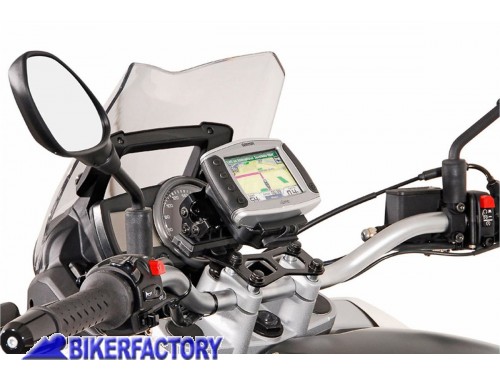 BikerFactory Supporto SW Motech base manubrio per GPS con QUICK LOCK specifico per BMW F 800 ST e G 650 GS Sertao GPS 07 646 10000 B 1019026