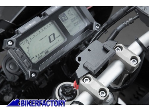 BikerFactory Supporto SW Motech base manubrio per GPS con QUICK LOCK specifico per YAMAHA MT 09 Tracer Tracer 900 GT GPS 06 525 10200 B 1033179