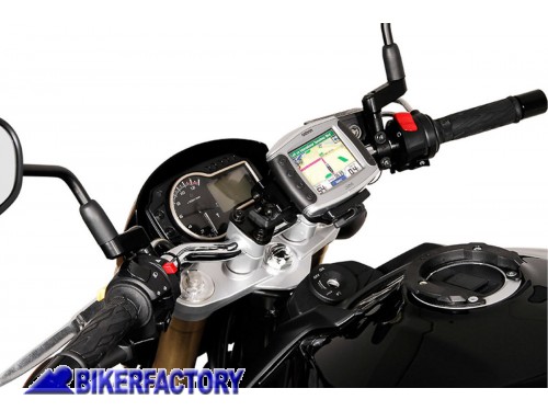 BikerFactory Supporto SW Motech base manubrio porta GPS con sgancio aggancio rapido QUICK LOCK per KTM 690 Duke 3 e SUZUKI GPS 00 646 10300 B 1019012