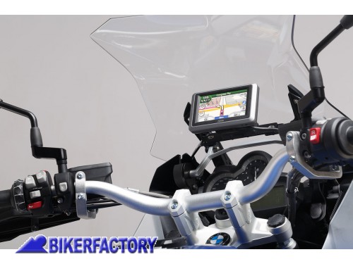 BikerFactory Supporto SW Motech porta GPS con QUICK LOCK per agganci cupolino specifico per BMW R 1200 GS LC Adventure Rallye R 1250 GS GPS 07 646 11000 B 1024377