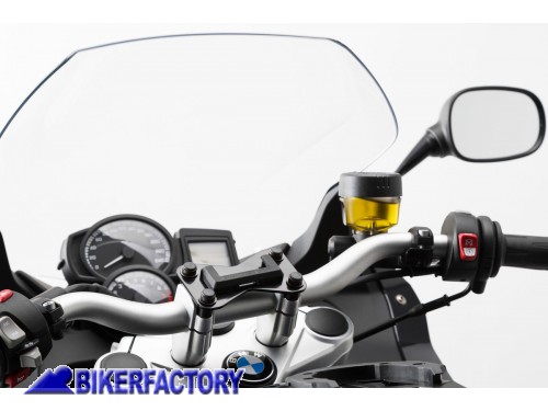 BikerFactory Supporto base manubrio SW Motech per GPS con QUICK LOCK specifico per BMW F 800 GT R e HUSQVARNA TR 650 Terra Strada GPS 07 646 10101 B 1019027